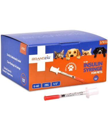 Brandzig U-40 Pet Insulin Syringes 29G 3/10cc 1/2 - 100 Pack | Pet ...