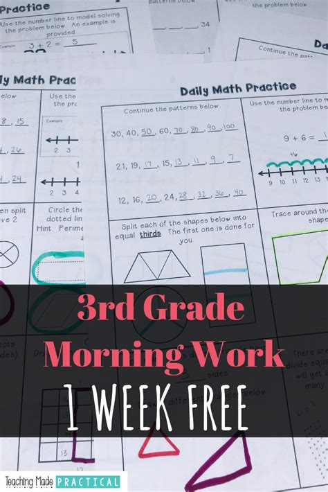 Get One Free Week Of 3rd Grade Morning Work This Morning Work Can Also