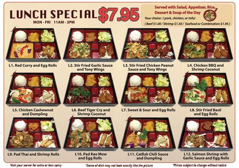 Tony Thai Restaurant » Lunch Special