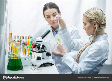 Female Scientists In Lab Stock Photo Andreybezuglov