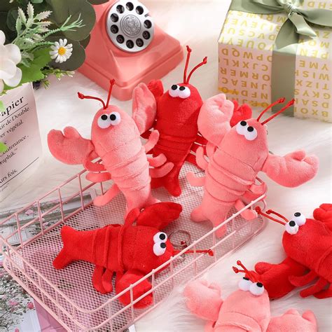 12 Pcs Stuffed Lobster Crab Stuffed Animal Plush Toy 6 Inch Cute
