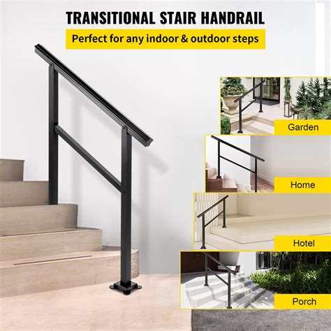 Buy Vevor Outdoor Handrail 165lbs Load Handrail Outdoor Stairs Aluminum Stair Handrail 36 X 35