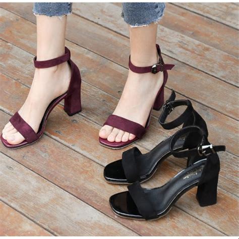 MALAYSIA SELLER Kasut Tinggi Wanita Women High Heels Black Maroon