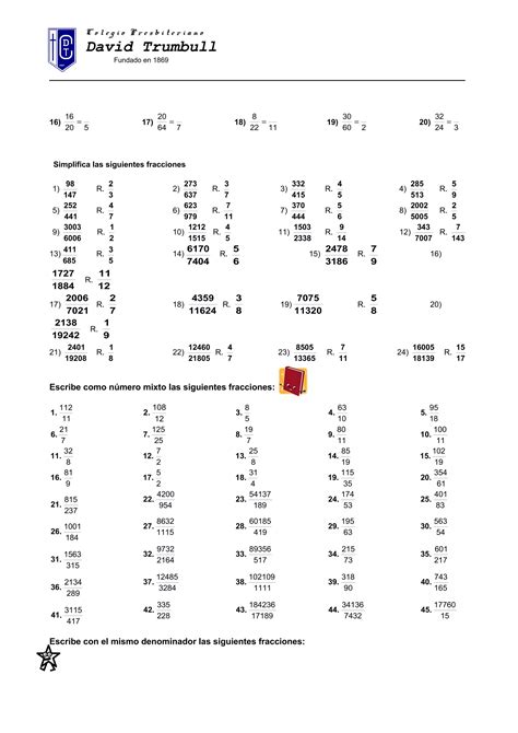 Operaciones Basicas Con Numeros Fraccionarios Pdf