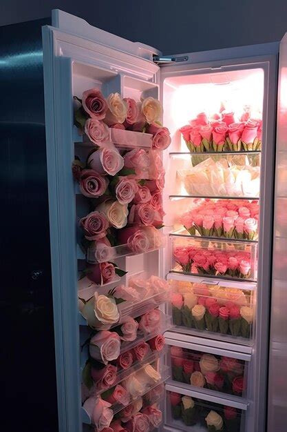 Premium Ai Image Warehouse Refrigerator Wholesale Flowers For Flower