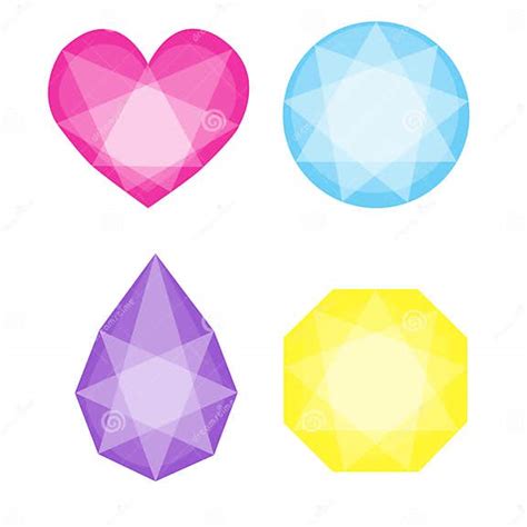 Ícones Dos Diamantes Ajustados Em Cores Diferentes Ilustração Stock Ilustração De Objeto