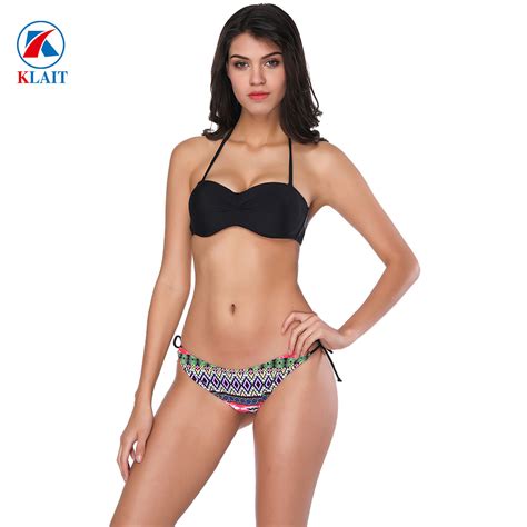Custom Private Logo Bandage Halter Push Up Brazilian Female Bikini Swimsuit And Bikini Price