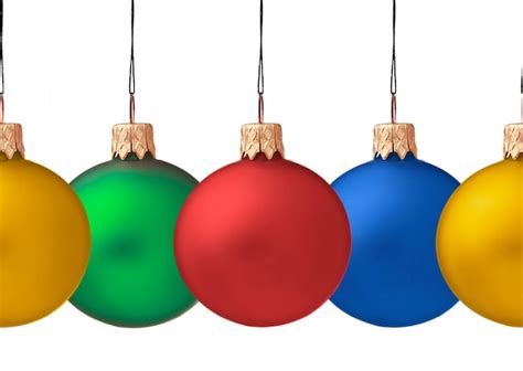 Premium Photo Row Pf Hanging Christmas Baubles Isolated Seamless