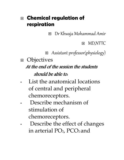 Peripheral Chemoreceptors