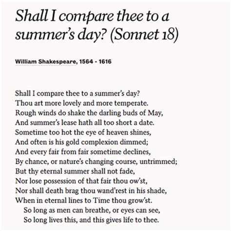 Share William Shakespeares Classic Sonnet Shall I Compare Thee To A