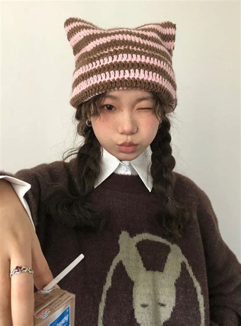Crochet Cat Girl With Hat Fasion Outfit Inspo Hair Inspo Pretty