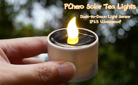 Amazon Pcs Solar Tea Lights Pchero Waterproof Rechargeable Led