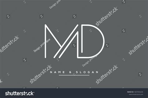 Md Dm Abstract Letters Logo Monogram Stock Vector Royalty Free