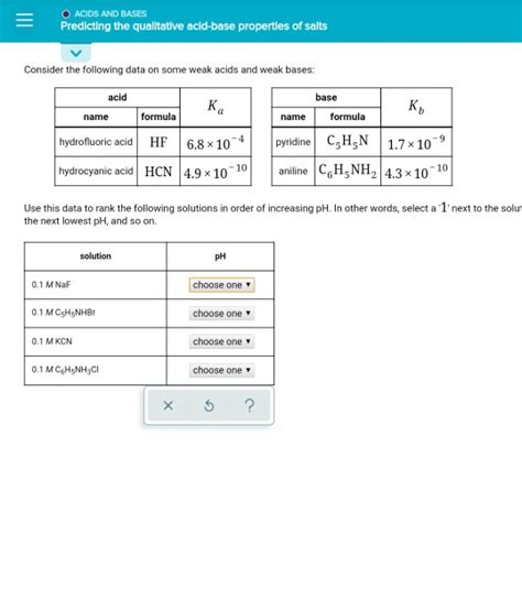 Solved O Acids And Bases Predicting The Qualitative Chegg