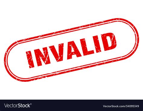 Invalid Stamp Rounded Grunge Textured Sign Label Vector Image