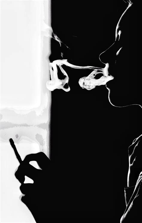 Black smoke, blackandwhite, cigarette, smoker, womensmoking, HD phone ...