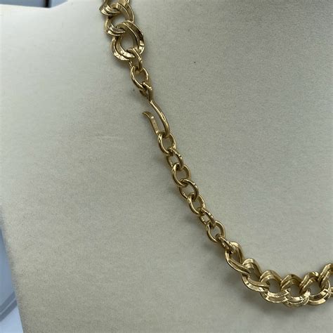 Vintage Monet Double Curb Chain Link Necklace Gem