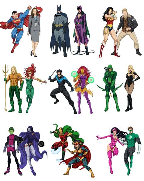 Dc Couples By Phil Co Nightwing And Batgirl Nightwing And Starfire Batman And Catwoman