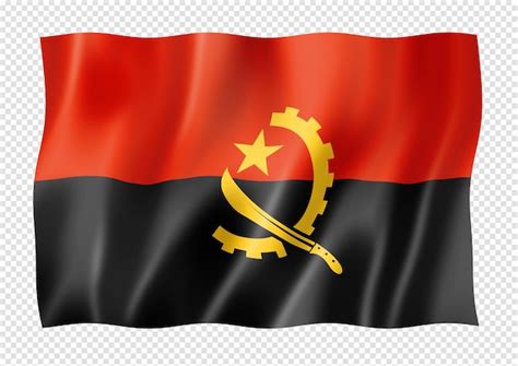 Premium Psd Angolan Flag Isolated On White