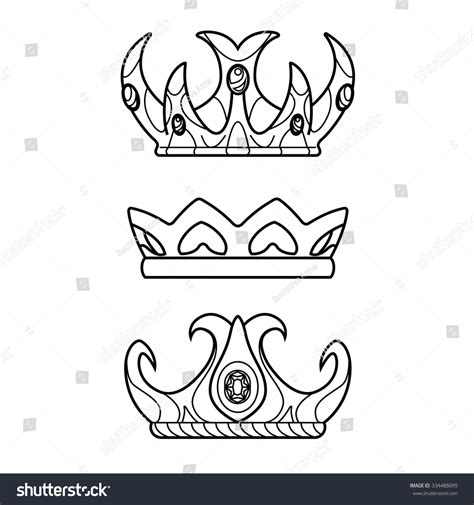 Vector Silhouette Royal Crown Icon Crown เวกเตอร์สต็อก ปลอดค่า