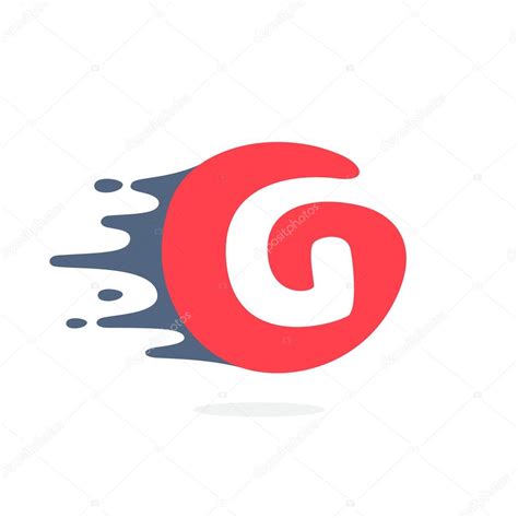 Letter G Logo With Fast Speed Water Fire Energy Lines Stock Vector