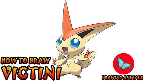 How To Draw Victini Pokemon Drawing Animals Youtube