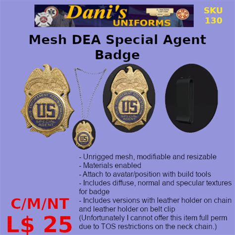 Second Life Marketplace - Mesh DEA Badge