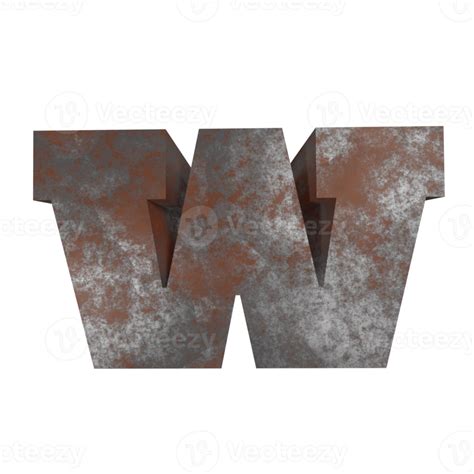 Iron Rusty Text Effect Letter W 3d Render 16316867 PNG