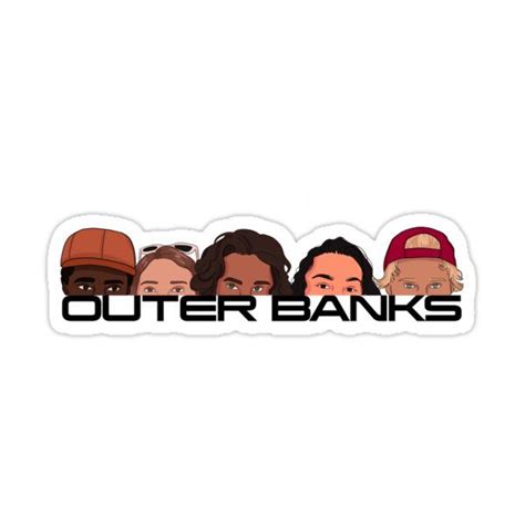 Outerbanks Logo With Faces Sticker By Ellabirch In Outer Banks