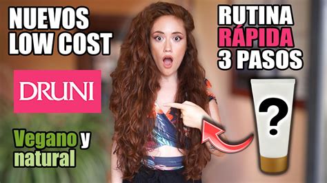 Nuevos LOW COST DRUNI MÉTODO CURLY RUTINA EXPRÉSS 3 PASOS VEGANA Y