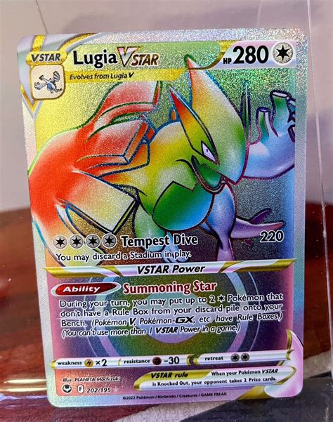 Lugia Vstar Rainbow Secret Rare Silver Tempest Pokemon Card Nm