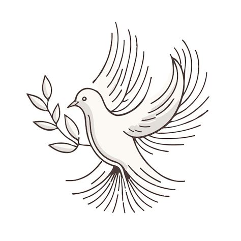 Premium Vector A Dove With Olive Branch In Its Beak