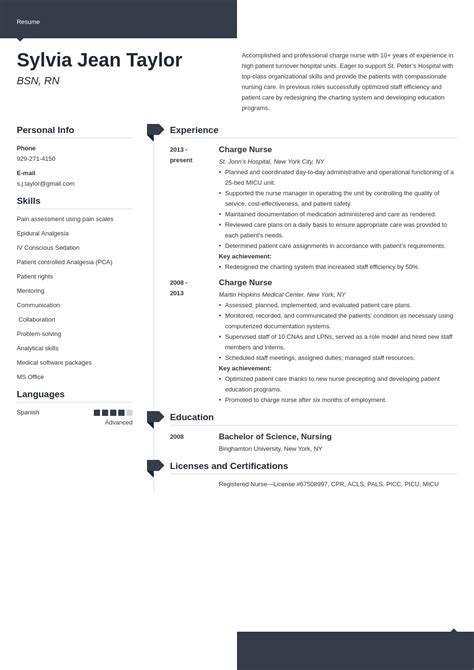 Charge Nurse Resume Examples And 20 Job Description Tips