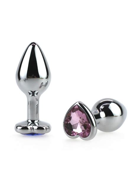 Lindo Plug Anal En Forma De Coraz N Tap N De Acero Con Joya