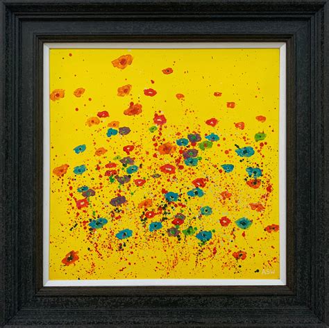 Angela Wakefield Abstract Painting With Yellow Orange Red And Pink By