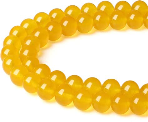 Amazon LAIDANLA Yellow Jade 8mm Natural Stone Beads Round Loose