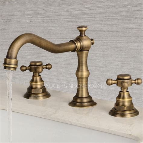 Vintage Antique Brass Three Hole Cross Handle Bathroom Faucet Artofit