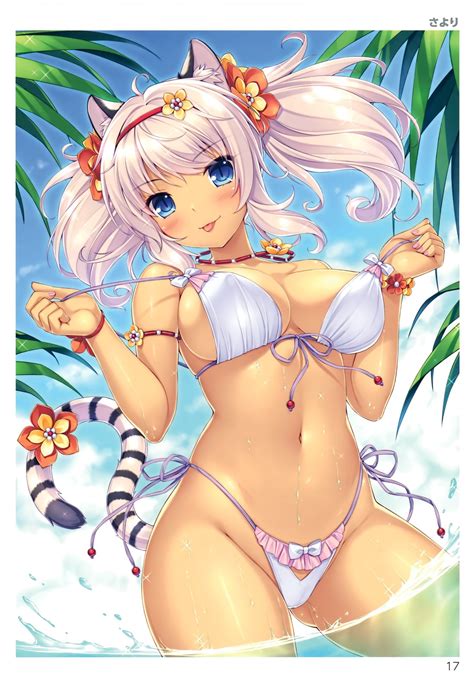 Beautiful Anime Girl White Hair Swimsuit Free Porn