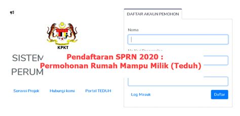 Pendaftaran Sprn Permohonan Rumah Mampu Milik Teduh