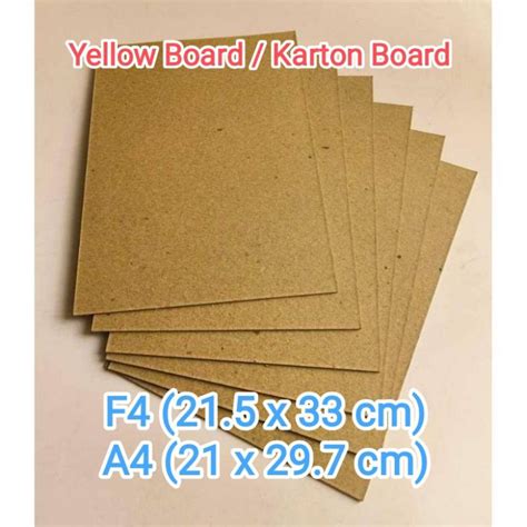 Jual Yellow Board Karton Board Ukuran A4 F4 Shopee Indonesia