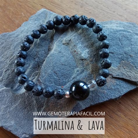 Pulsera Turmalina Negra Y Lava Gemoterapia F Cil Tienda De