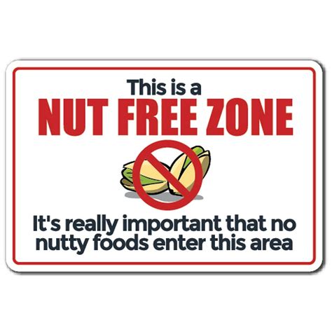 This Is A Nut Free Zone Decal Allergy Nuts Food Area Warning Indoor