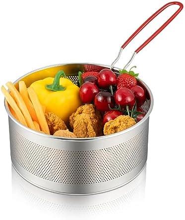 Chuyiren Deep Fryer Basket Round Stainless Steel Frying Basket With