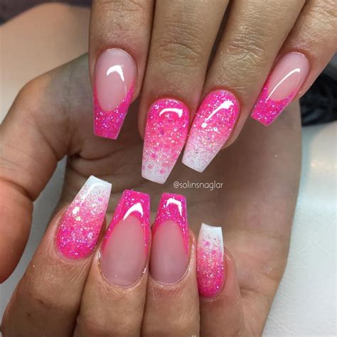 Glitter And White Ombre Nails Design Talk