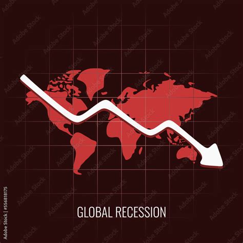 Global Recession Disaster Vector Illustration In Trendy Design Style Global Business Downfall