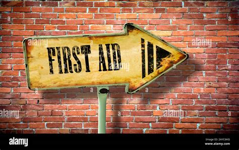 Street Sign First Aid Stock Photo Alamy