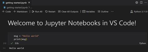 Working With Jupyter Notebooks In Visual Studio Code