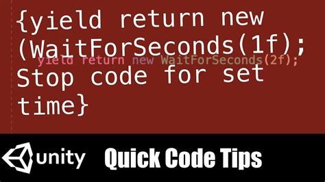 Yield Return New Wait For Seconds Pause C Code For Seconds Unity