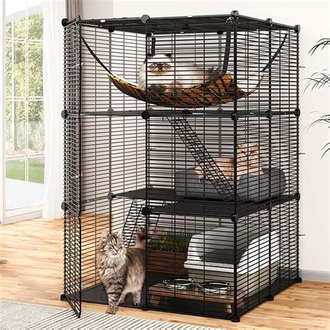 YITAHOME Cat Cage Indoor Cat Enclosures 3 Tiers DIY Cat Playpen Cat