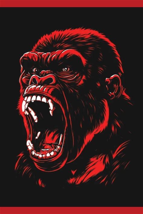 Scary roaring Gorilla illustration T-Shirt | Gorilla illustration, Cool ...